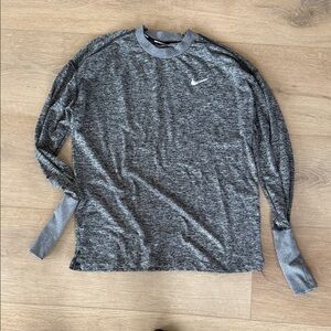 Nike Men’s Heather Gray Long-Sleeve Performance Top